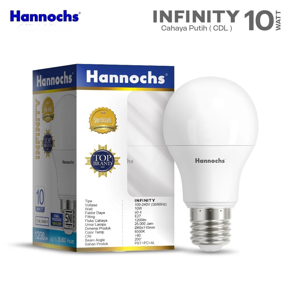Hannochs Infinity Bohlam LED - 10Watt (10W) CDL Hannochs Infinity Bohlam LED - 10Watt (10W) CDL