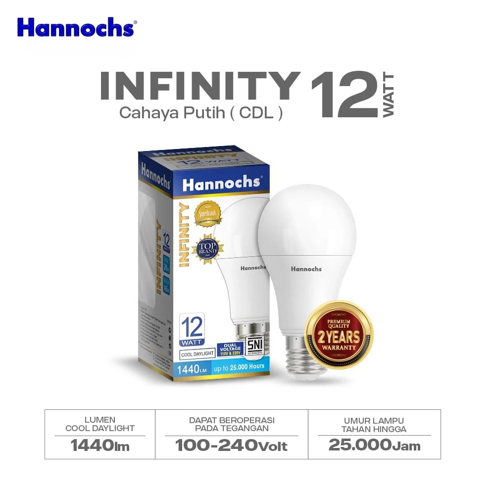 Hannochs Infinity Bohlam LED - 12Watt (12W) CDL Hannochs Infinity Bohlam LED - 12Watt (12W) CDL