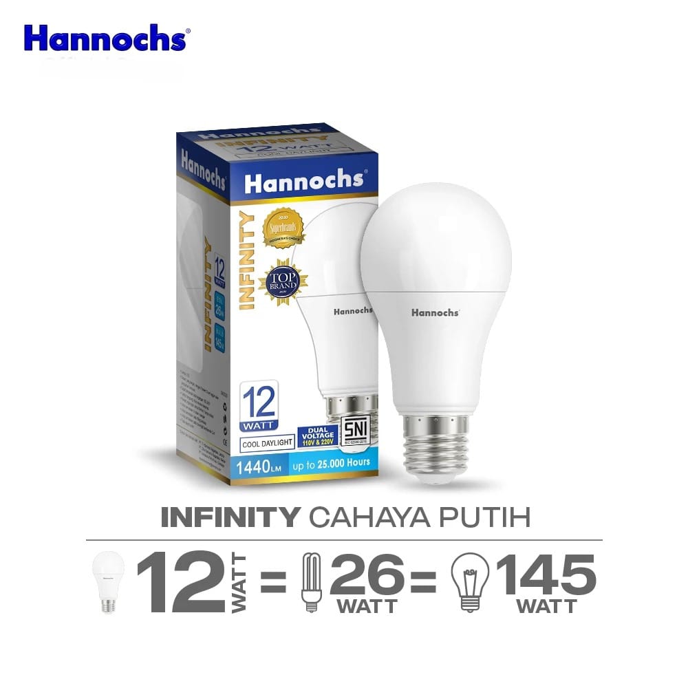 Hannochs Infinity Bohlam LED - 12Watt (12W) CDL Hannochs Infinity Bohlam LED - 12Watt (12W) CDL