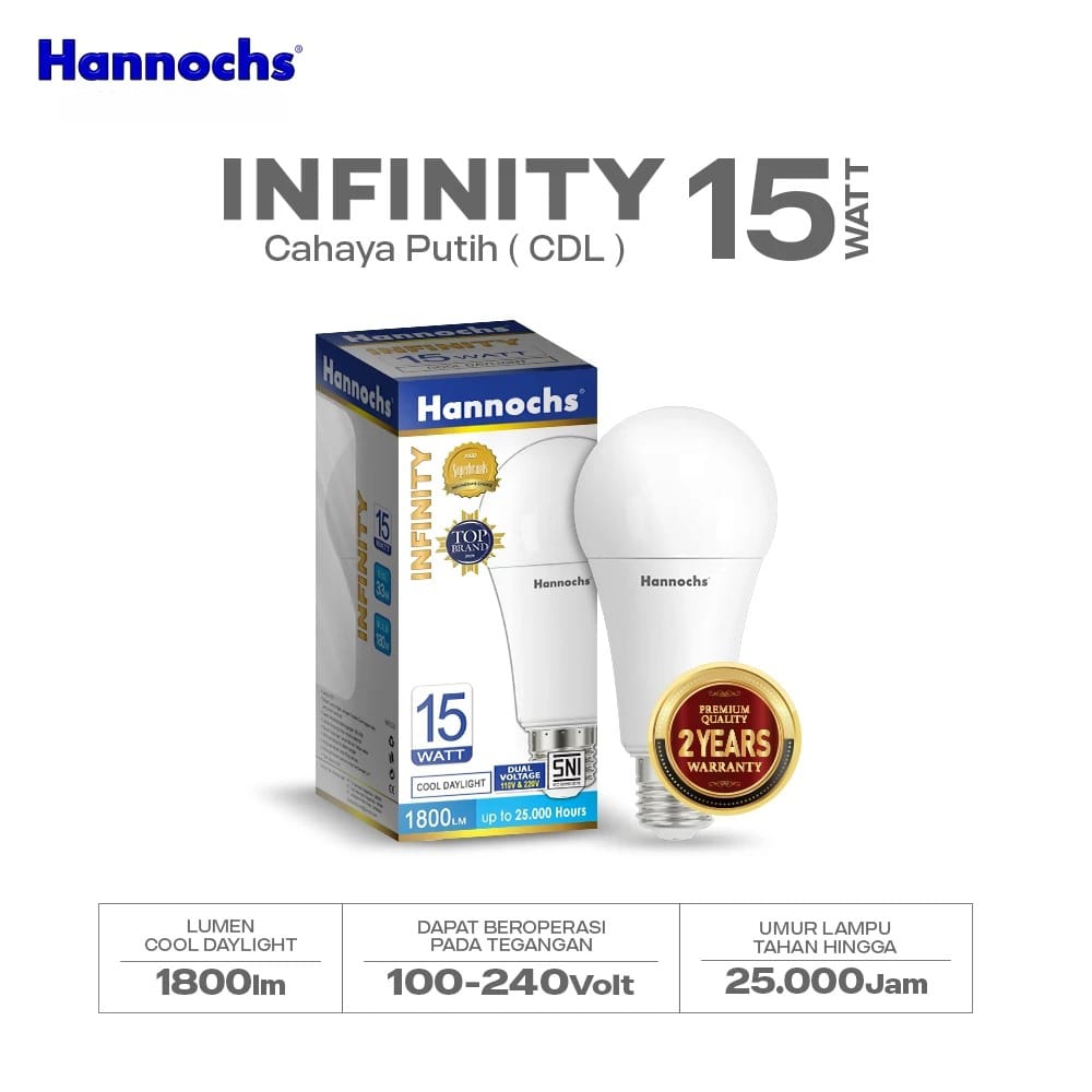 Hannochs Infinity Bohlam LED - 15Watt (15W) CDL Hannochs Infinity Bohlam LED - 15Watt (15W) CDL