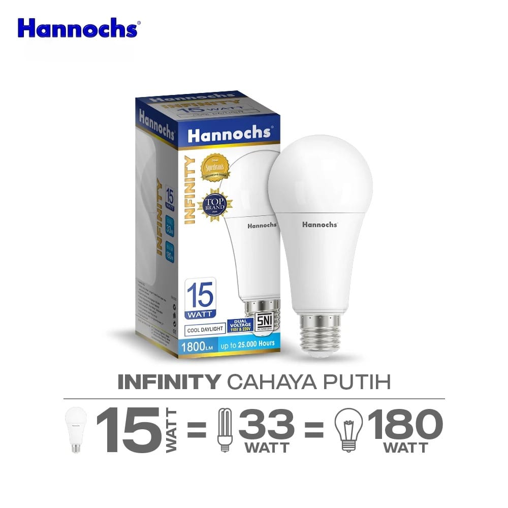 Hannochs Infinity Bohlam LED - 15Watt (15W) CDL Hannochs Infinity Bohlam LED - 15Watt (15W) CDL
