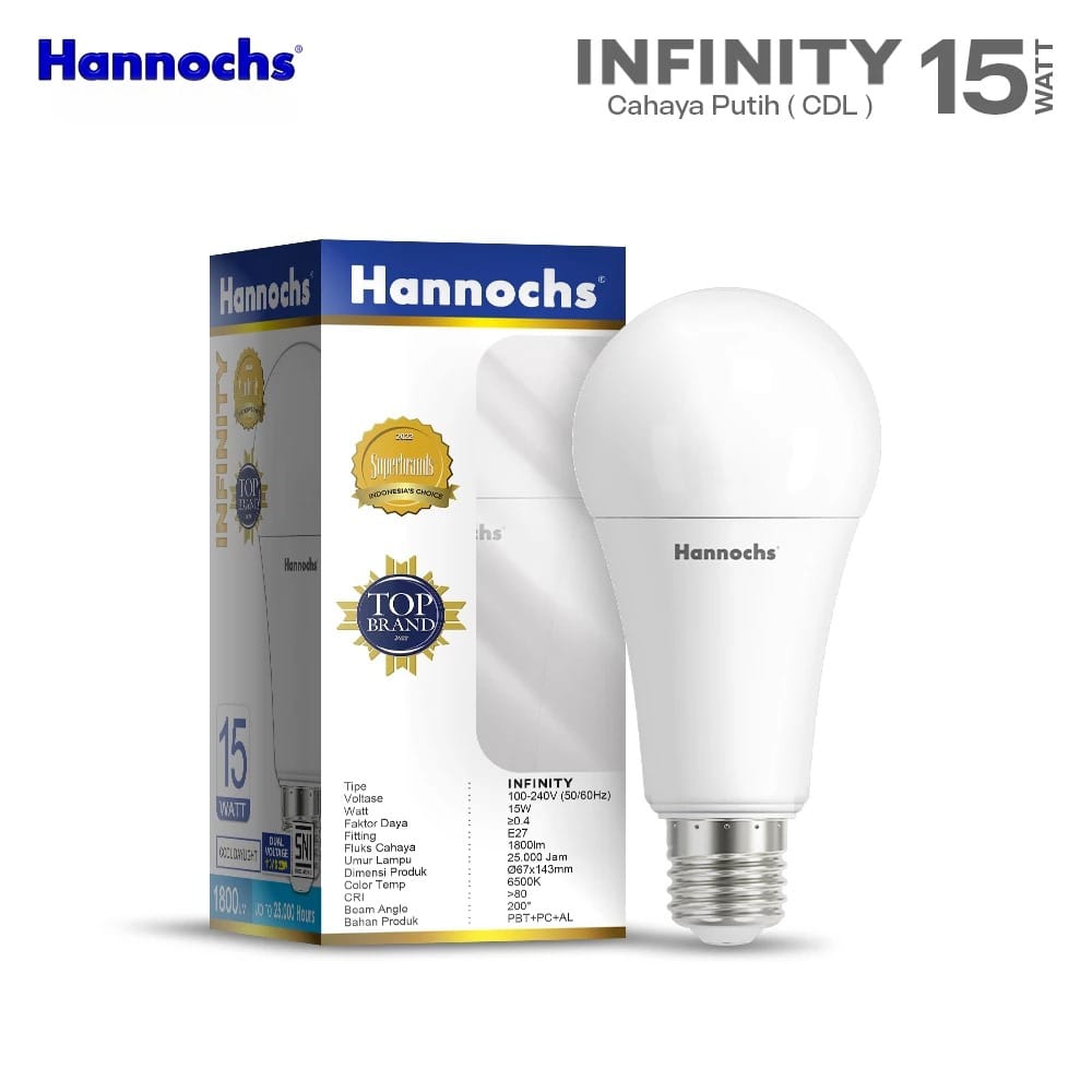 Hannochs Infinity Bohlam LED - 15Watt (15W) CDL Hannochs Infinity Bohlam LED - 15Watt (15W) CDL
