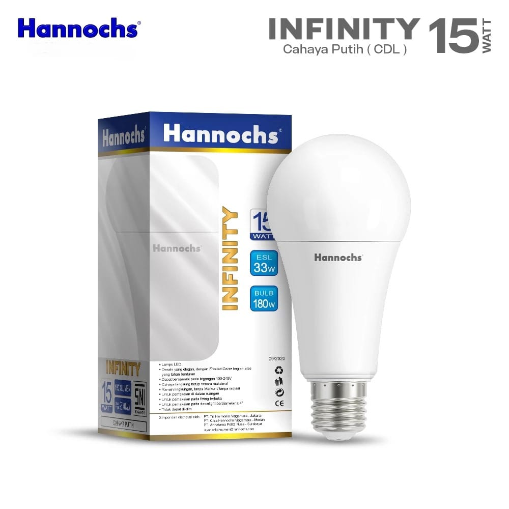 Hannochs Infinity Bohlam LED - 15Watt (15W) CDL Hannochs Infinity Bohlam LED - 15Watt (15W) CDL