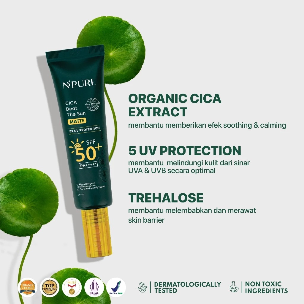 Npure Daily Sun Shield Bundling - Cica Beat The Sun Spray 50ml, Cica Beat The Sun Matte 35ml (Buy 1 Free 1)