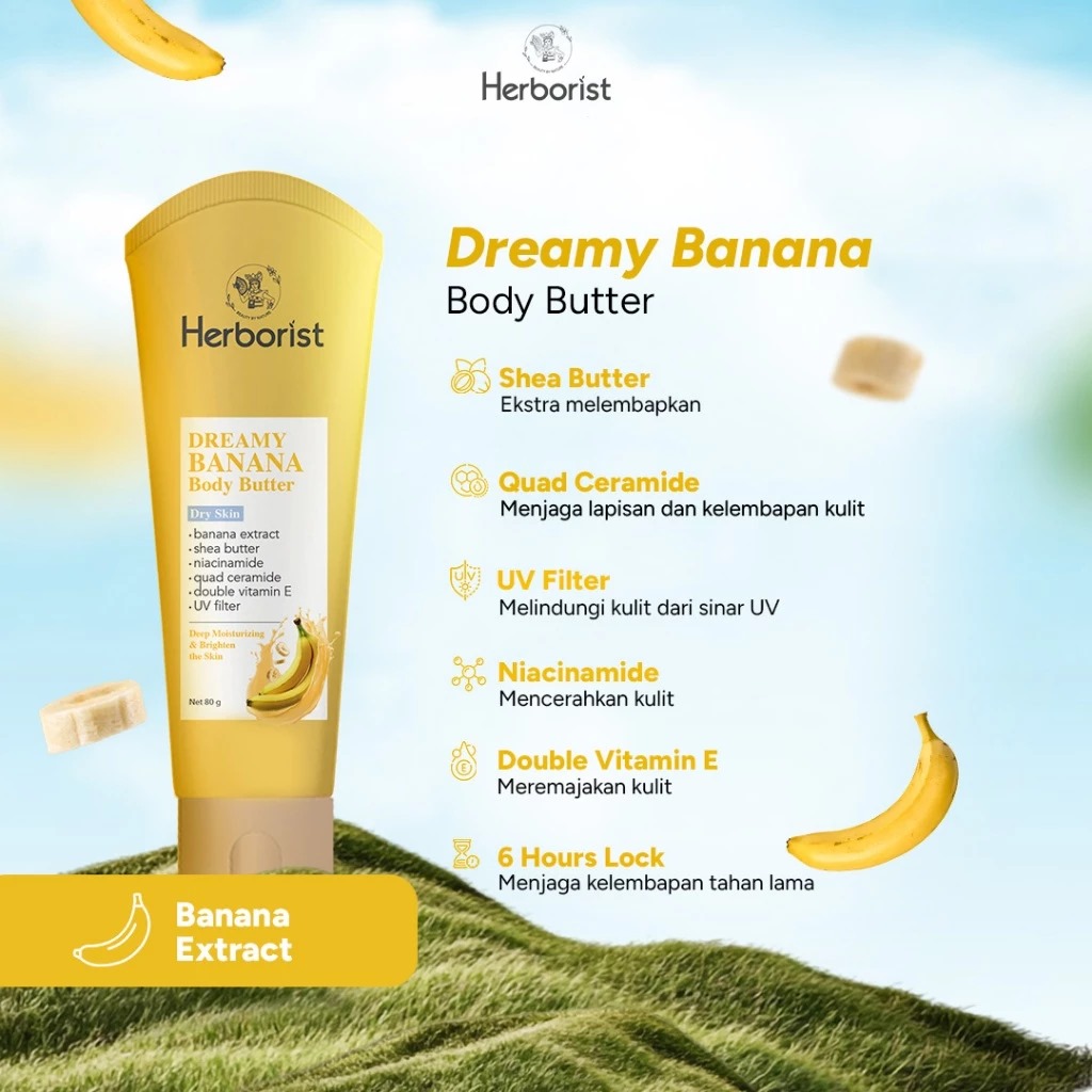 Herborist Body Butter 80gr - Dreamy Banana Herborist Body Butter 80gr - Dreamy Banana