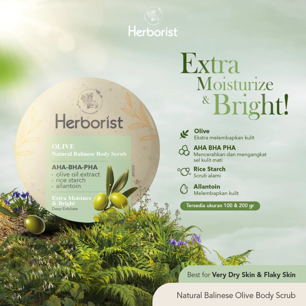 Herborist Natural Balinese Body Scrub 100gr - Olive Herborist Natural Balinese Body Scrub 100gr - Olive