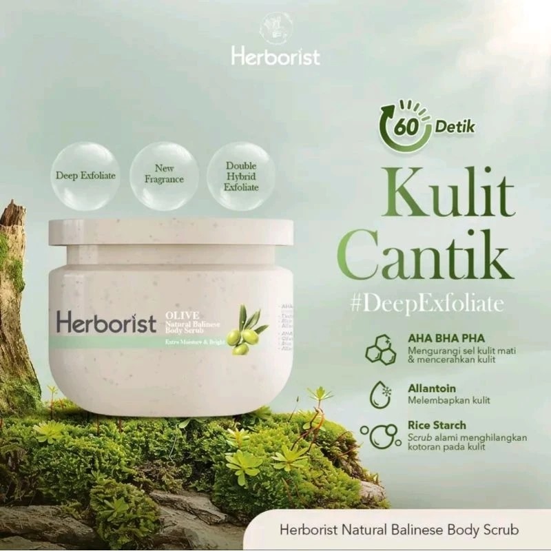 Herborist Natural Balinese Body Scrub 100gr - Olive Herborist Natural Balinese Body Scrub 100gr - Olive