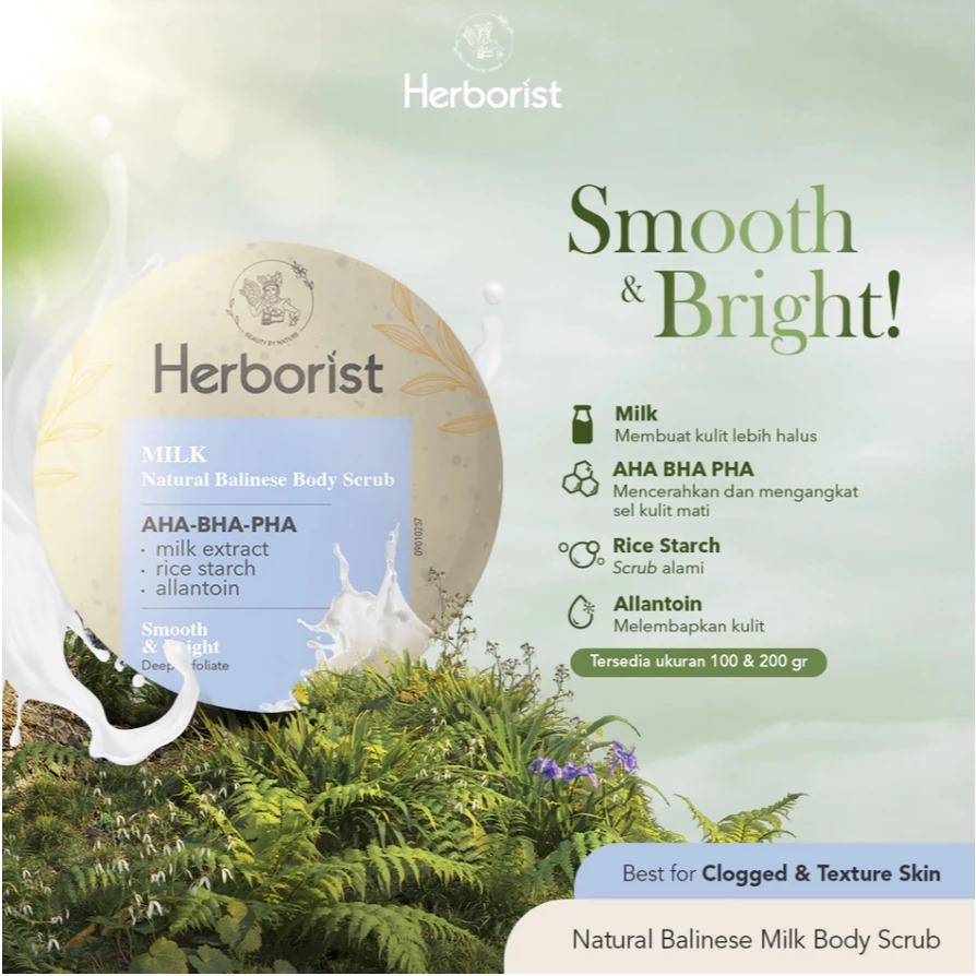 Herborist Natural Balinese Body Scrub 100gr - Milk Herborist Natural Balinese Body Scrub 100gr - Milk