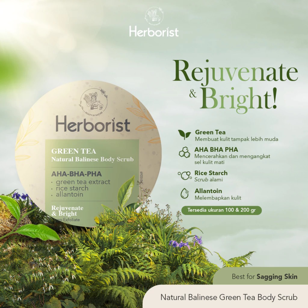 Herborist Natural Balinese Body Scrub 100gr - Green Tea