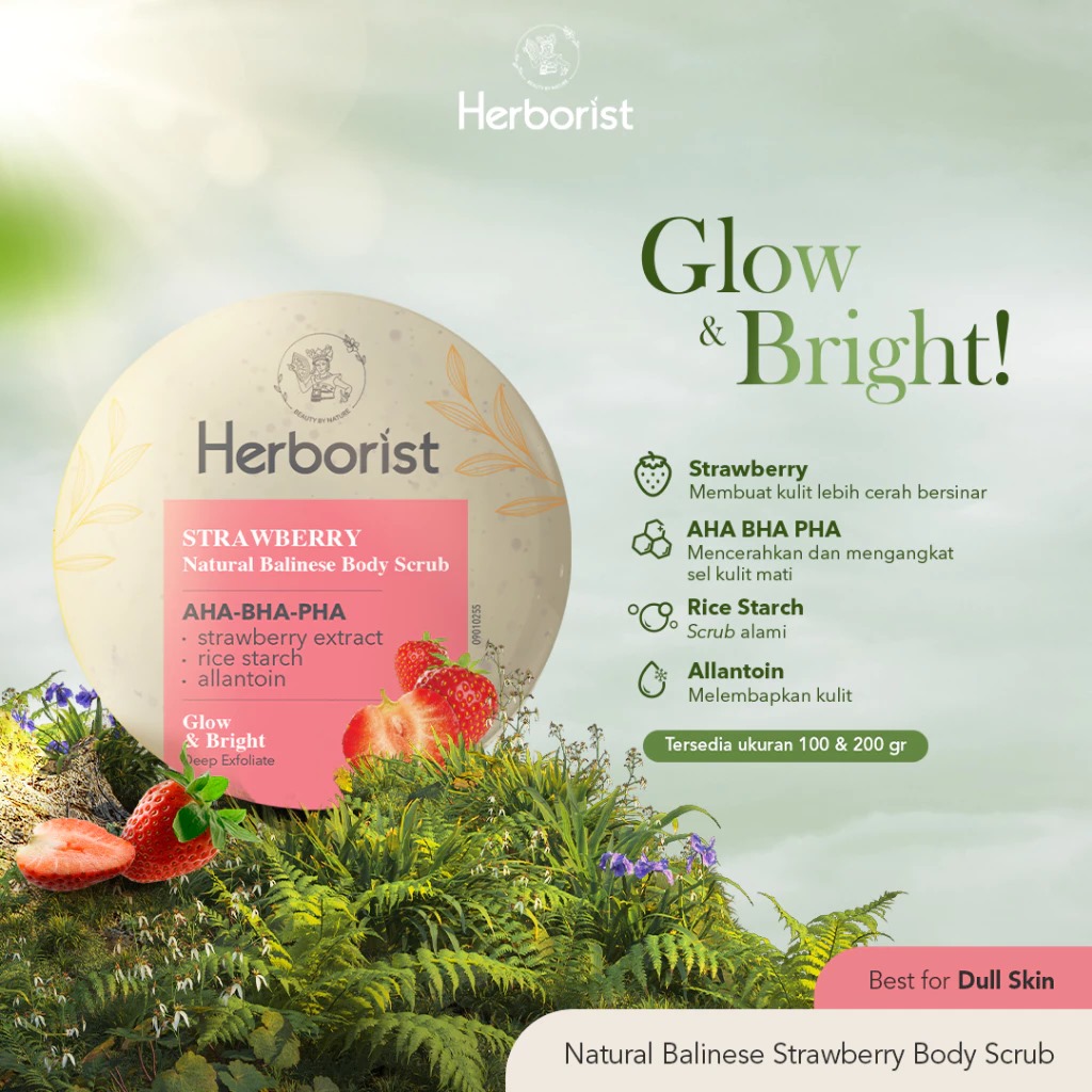 Herborist Natural Balinese Body Scrub 100gr - Strawberry Herborist Natural Balinese Body Scrub 100gr - Strawberry