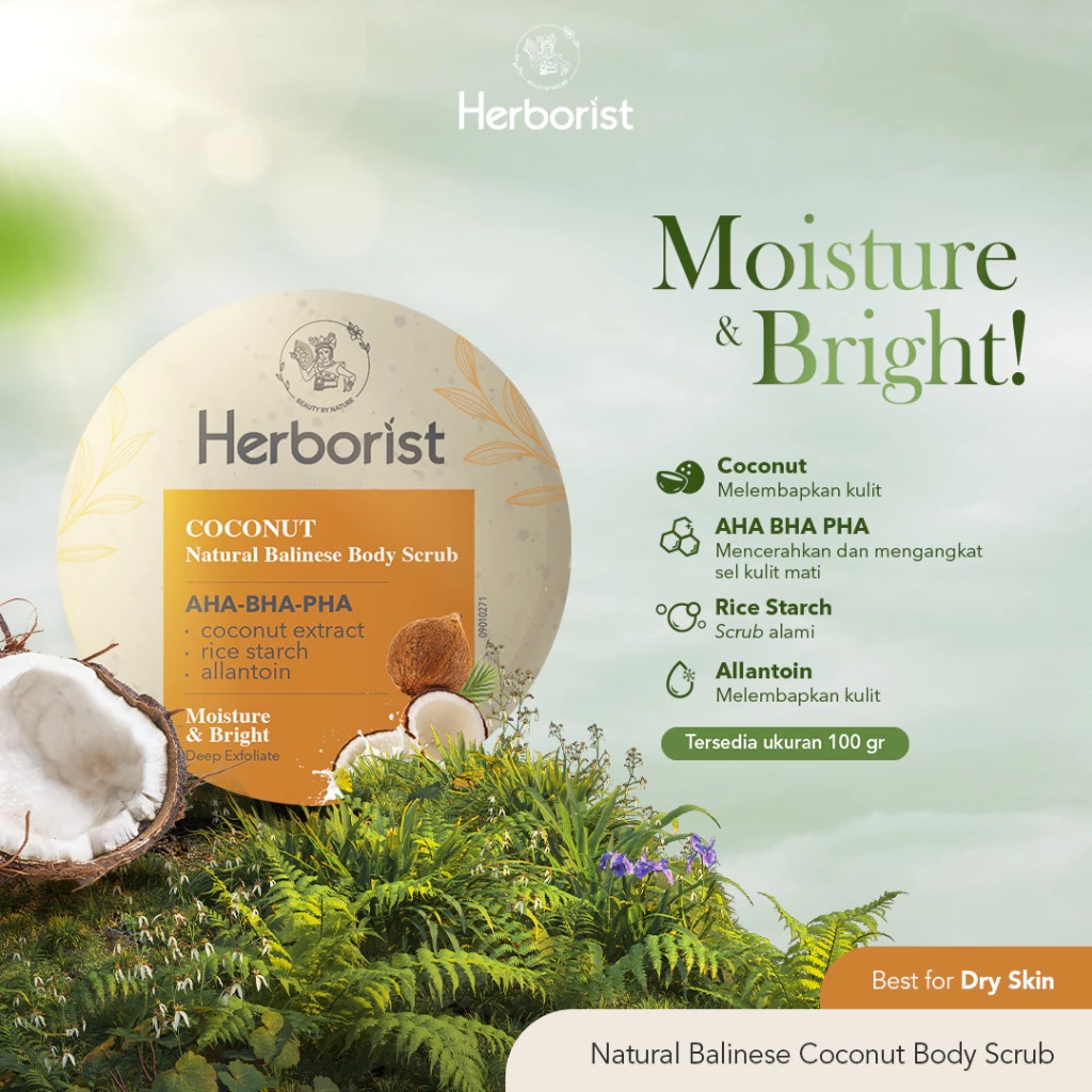 Herborist Natural Balinese Body Scrub 100gr - Coconut Herborist Natural Balinese Body Scrub 100gr - Coconut