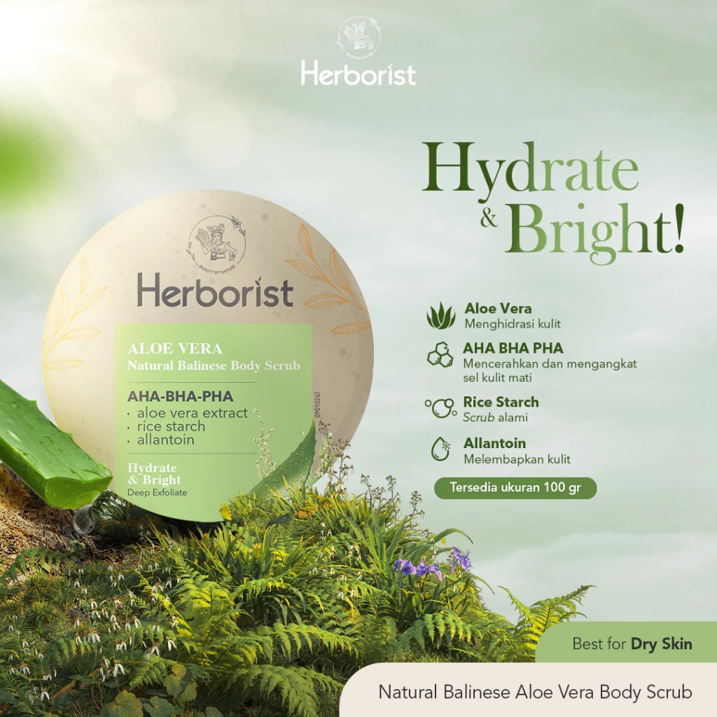 Herborist Natural Balinese Body Scrub 100gr - Aloe Vera Herborist Natural Balinese Body Scrub 100gr - Aloe Vera