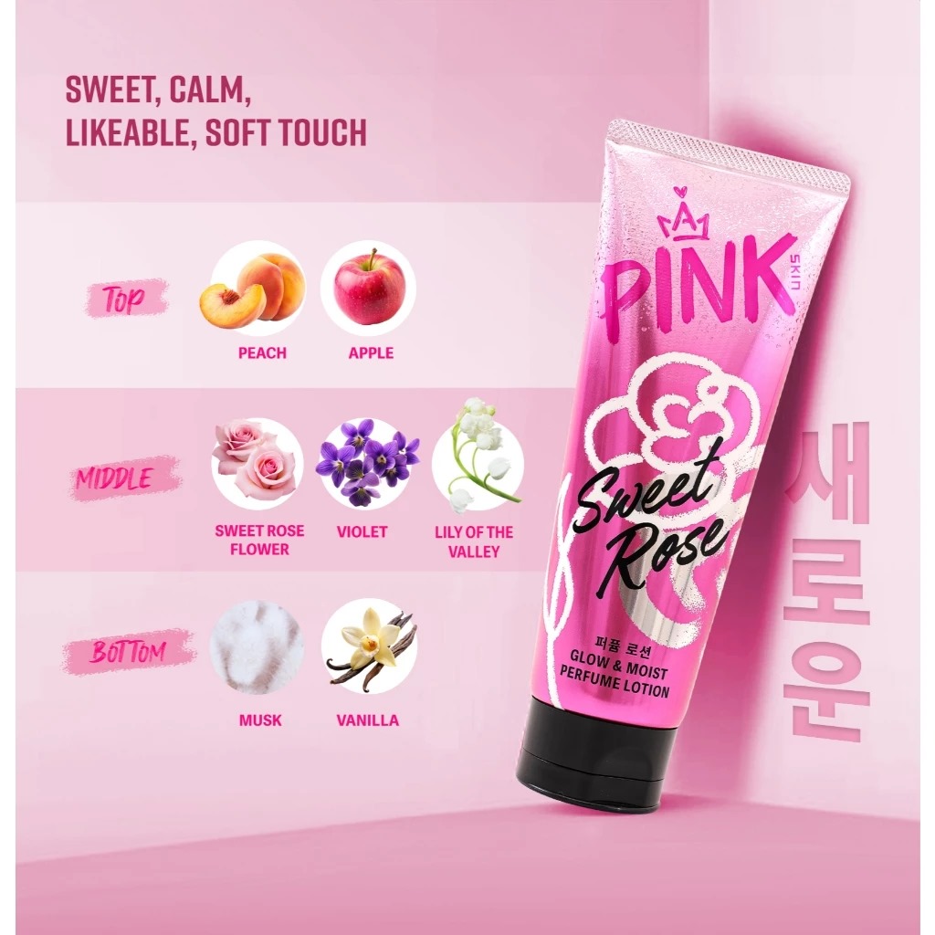 Pink Skin Perfume Lotion Travel Size 70ml - Sweet Rose Pink Skin Perfume Lotion Travel Size 70ml - Sweet Rose