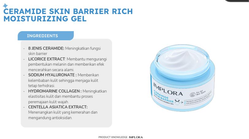 Implora 8+ Ceramide Skin Barrier Rich Moisturizing Gel 30ml