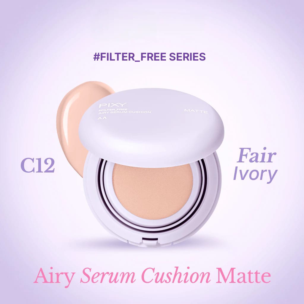 Pixy Airy Serum Cushion Matte 15gr - C12 Fair Ivory Pixy Airy Serum Cushion Matte 15gr - C12 Fair Ivory