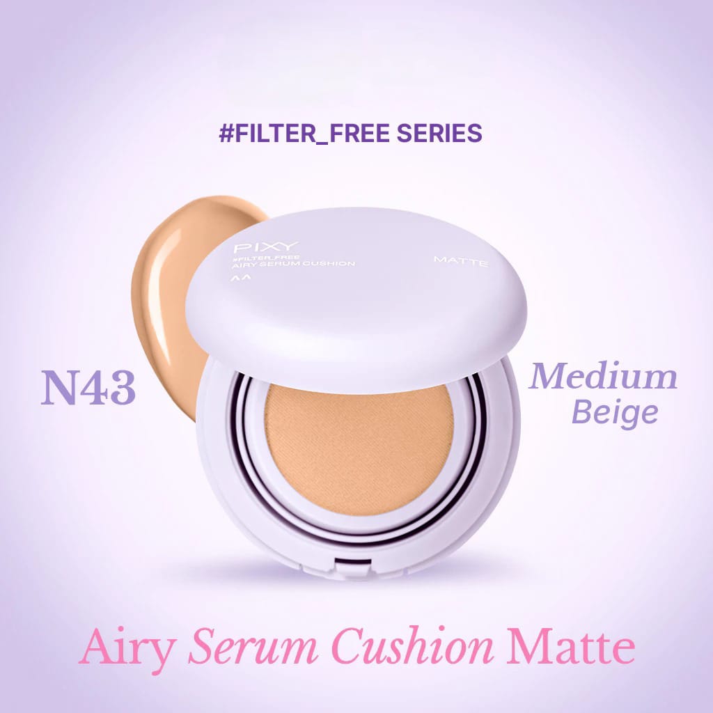 Pixy Airy Serum Cushion Matte 15gr - N43 Medium Beige Pixy Airy Serum Cushion Matte 15gr - N43 Medium Beige