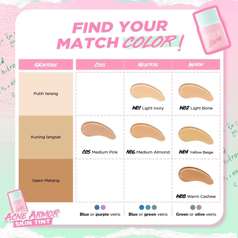 Dazzle Me Acne Armor Cover & Correct Skin Tint 25ml - W02 Light Bone