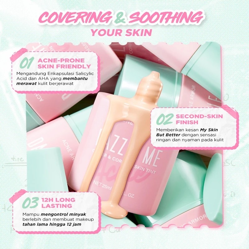 Dazzle Me Acne Armor Cover & Correct Skin Tint 25ml - W02 Light Bone