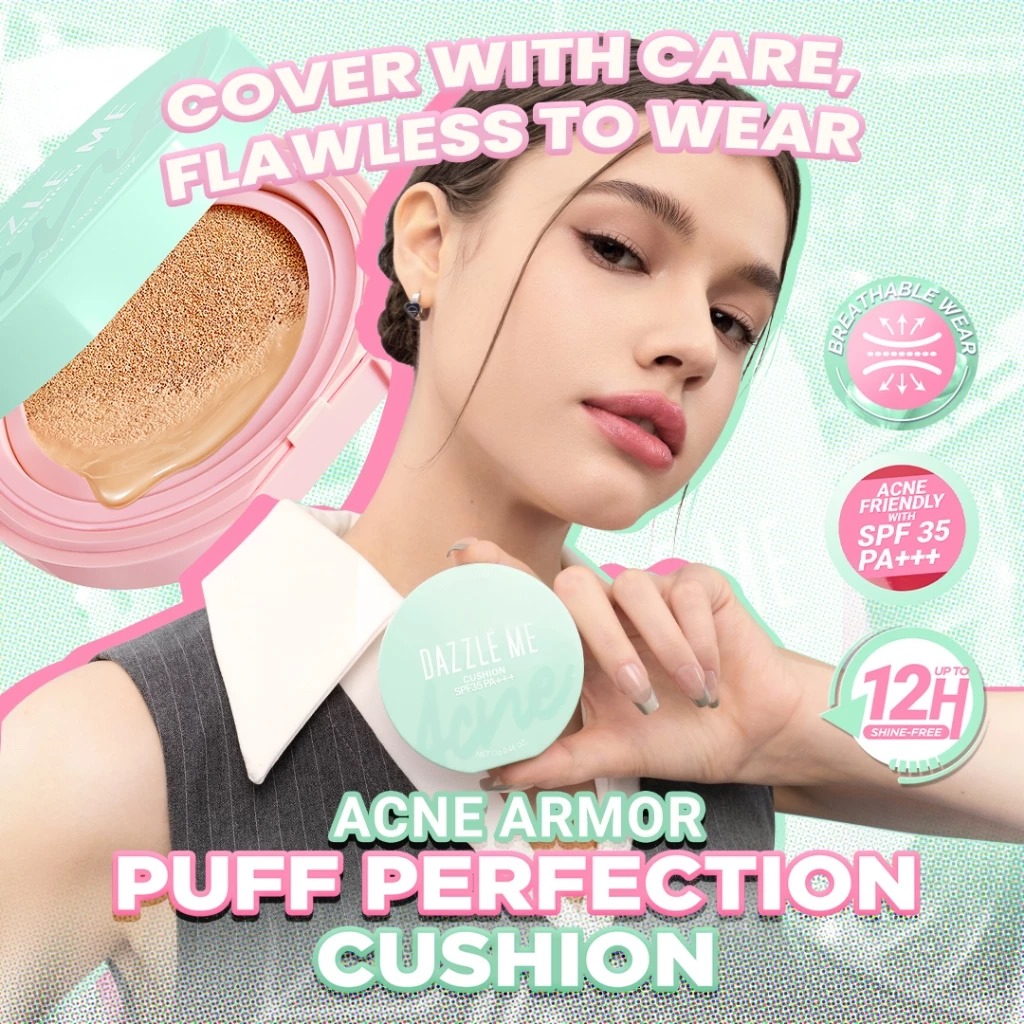 Dazzle Me Acne Armor Flawless Flex Perfection Cushion SPF35 PA+++ 13gr - C02 Pink Fair