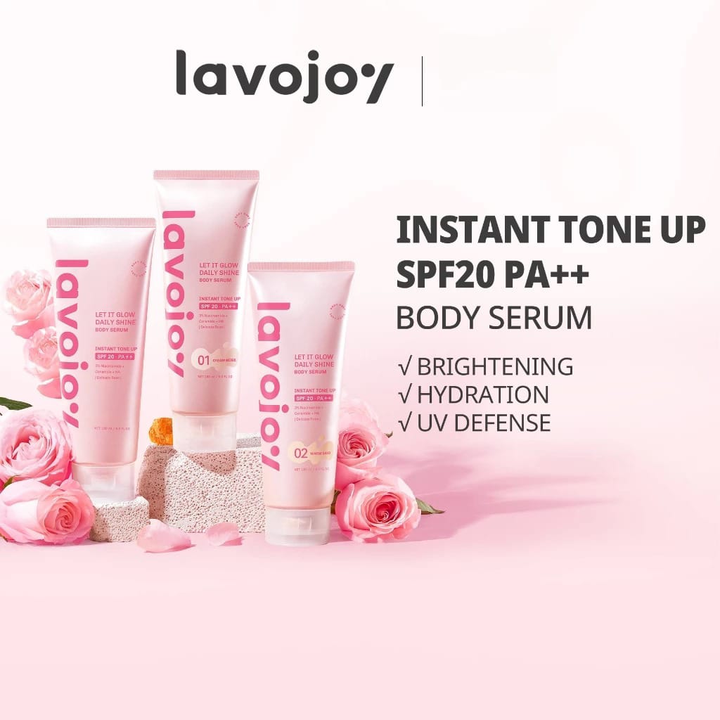 Lavojoy Let It Glow Daily Shine Body Serum Instant Tone Up SPF 20 PA++ Delicate Rose 180ml - 02 Warm Sand