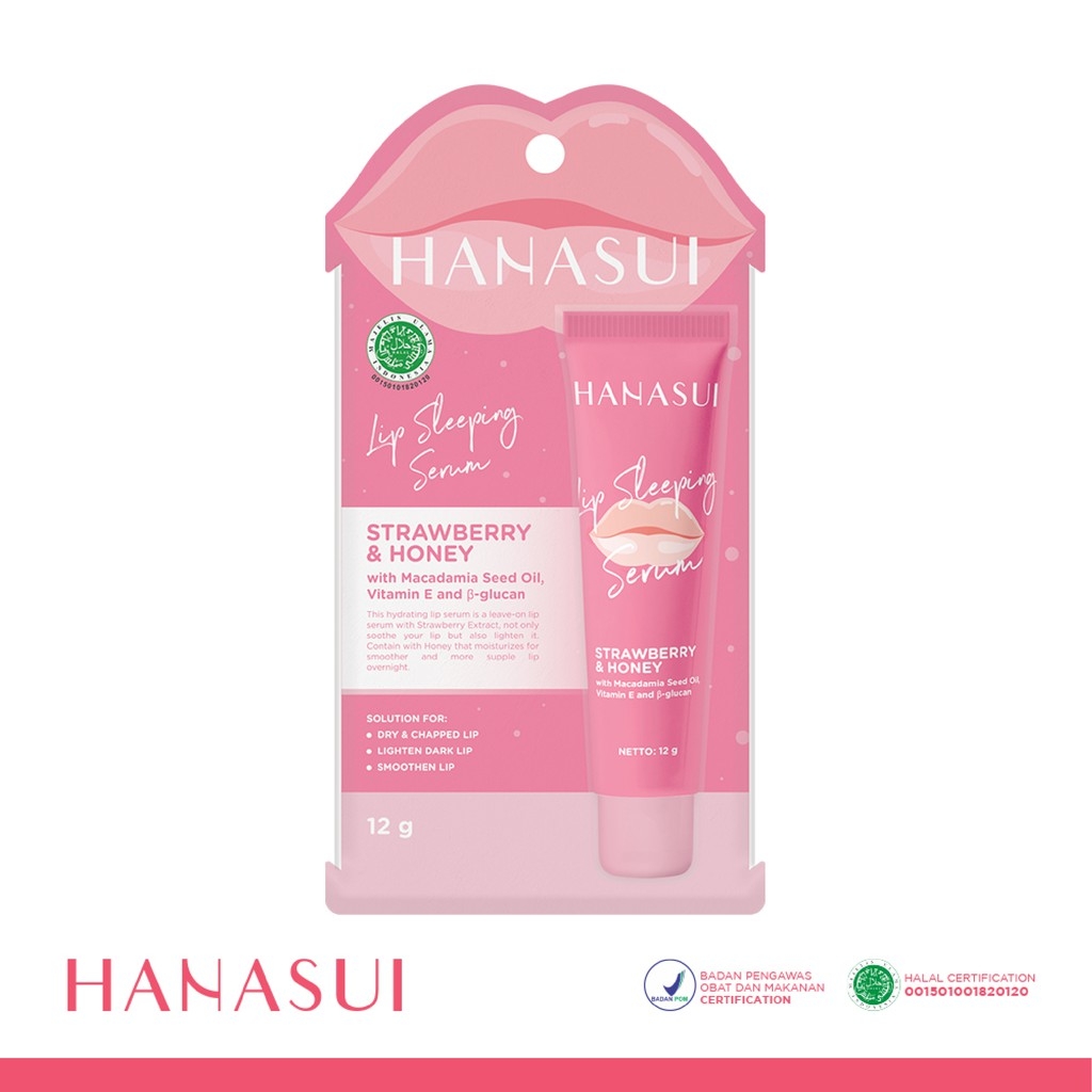 HANASUI Lip Sleeping Serum Strawberry & Honey 12gr