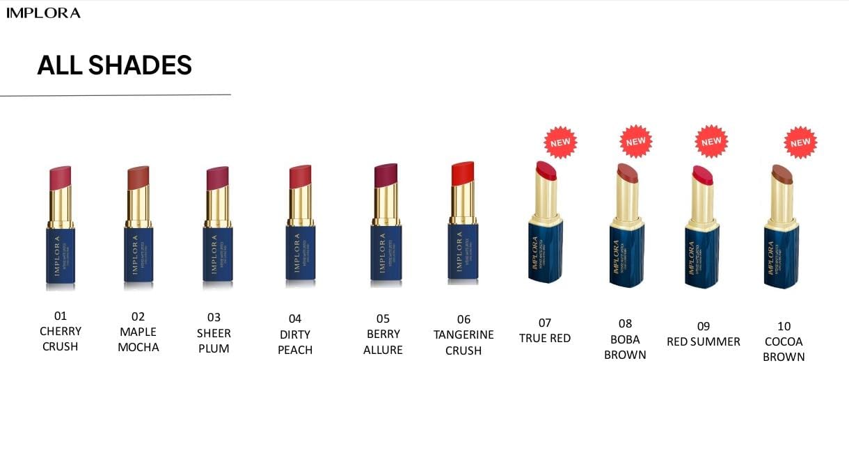 Implora Intense Matte Lipstick 3.5gr - 01 Cherry Crush Implora Intense Matte Lipstick 3.5gr - 01 Cherry Crush