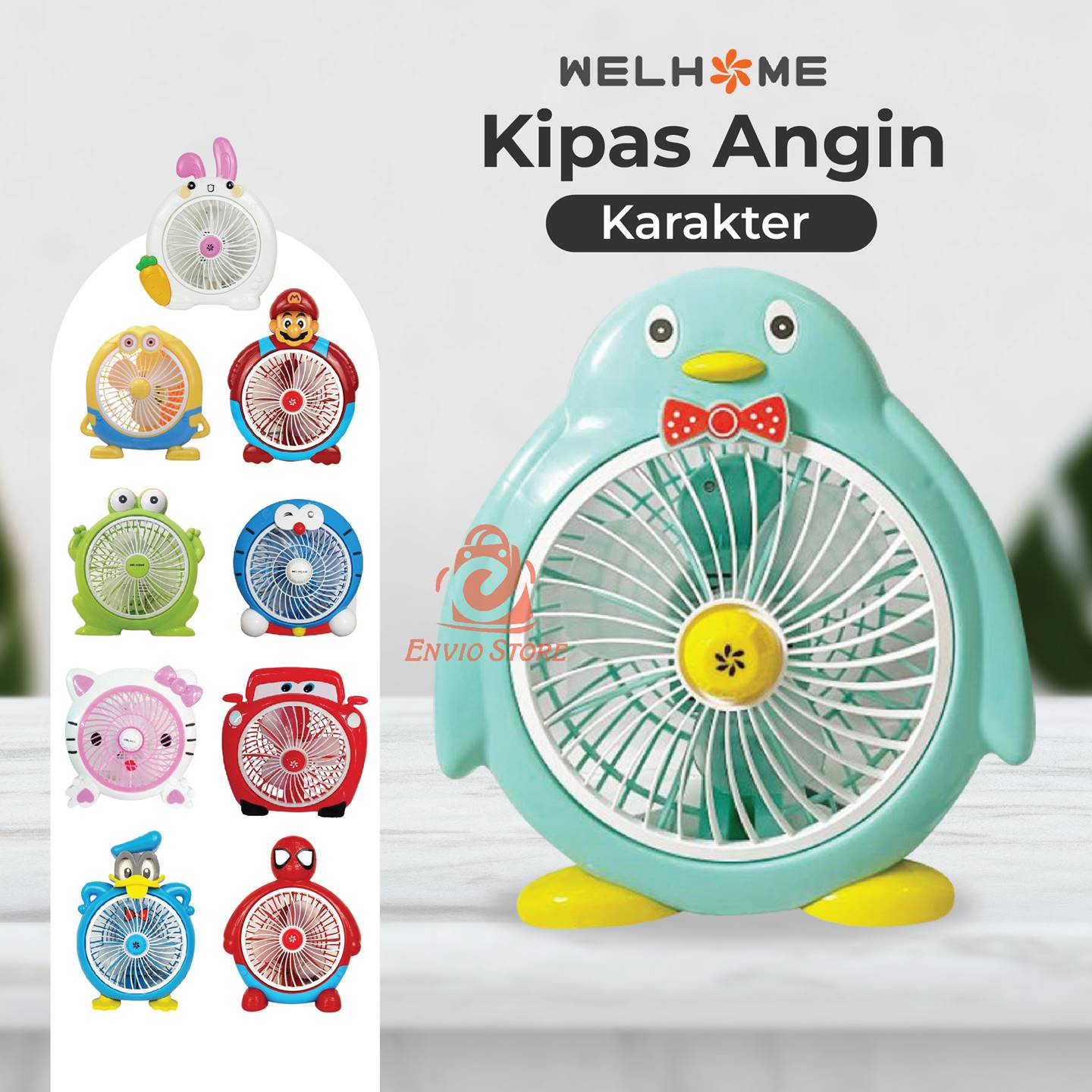 Welhome Kipas Angin Listrik Karakter - RABBIT