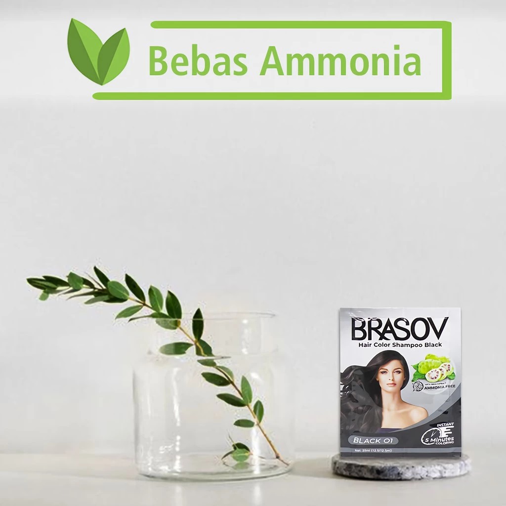 Brasov Hair Color Shampoo 25ml - 01 Black