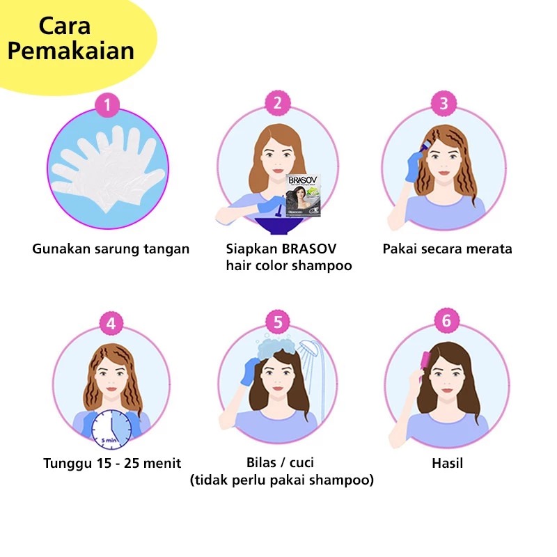 Brasov Hair Color Shampoo 25ml - 01 Black