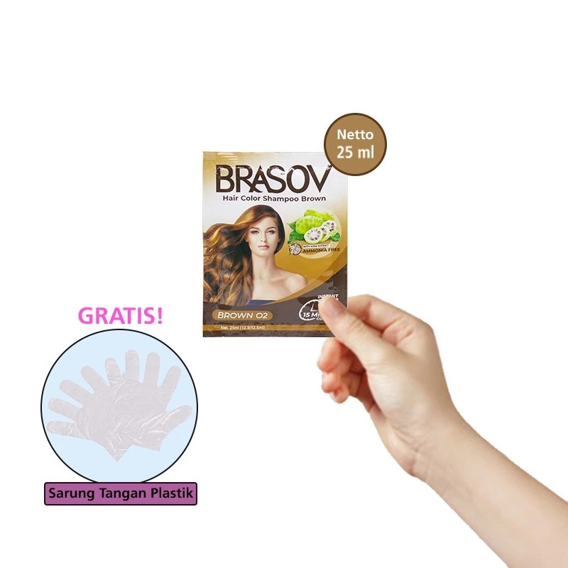 Brasov Hair Color Shampoo 25ml - 02 Brown