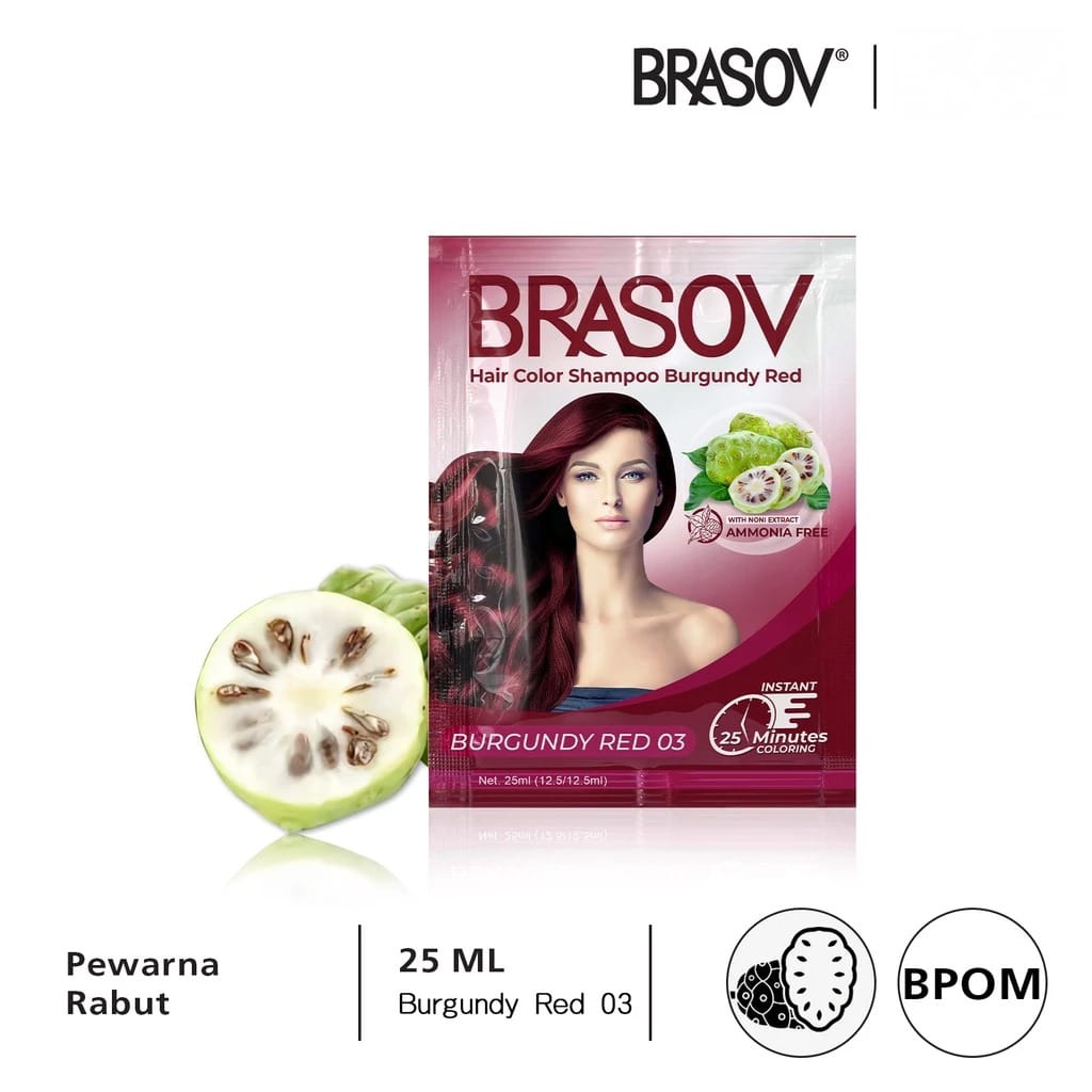 Brasov Hair Color Shampoo 25ml - 03 Burgundy Red