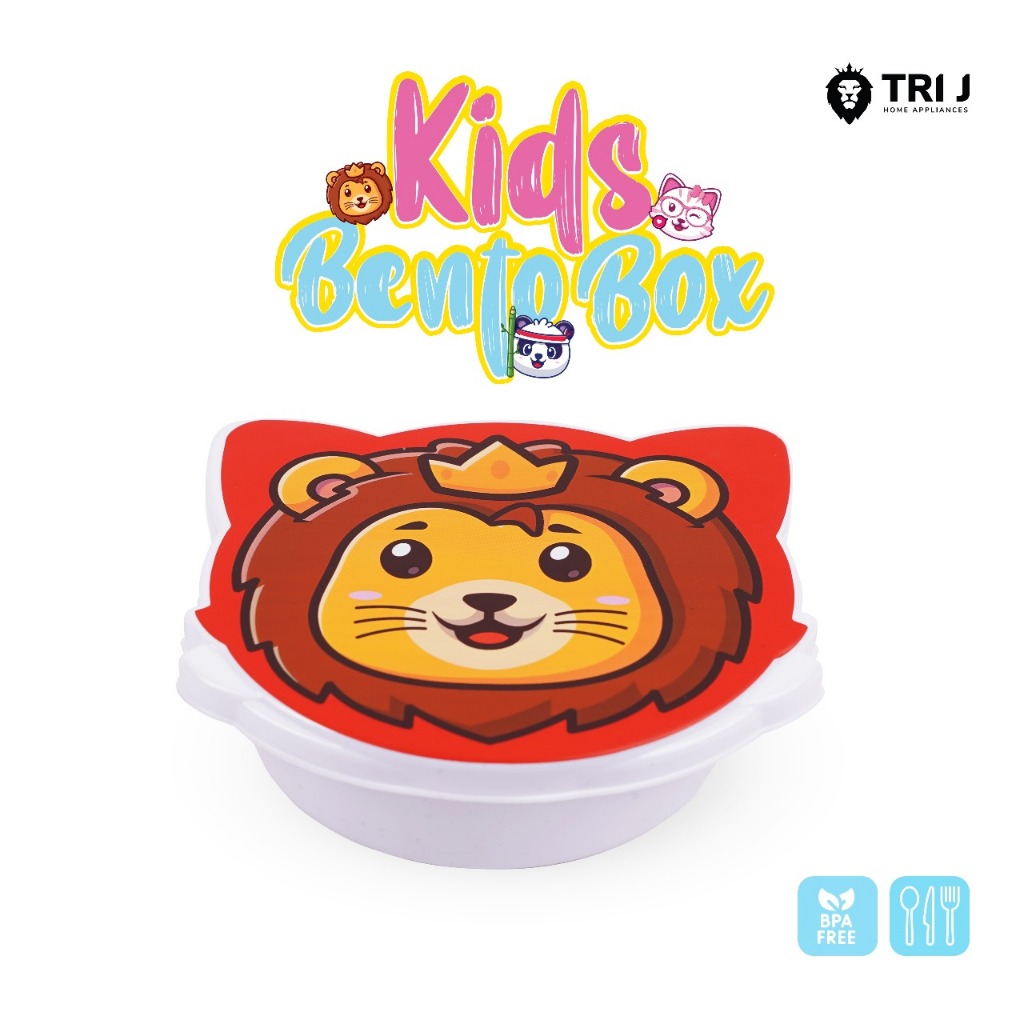 TRI J - Kids Bento Box - MERAH LION (Kotak Bekal Anak Motif Lucu) TRI J - Kids Bento Box - MERAH LION (Kotak Bekal Anak Motif Lucu)