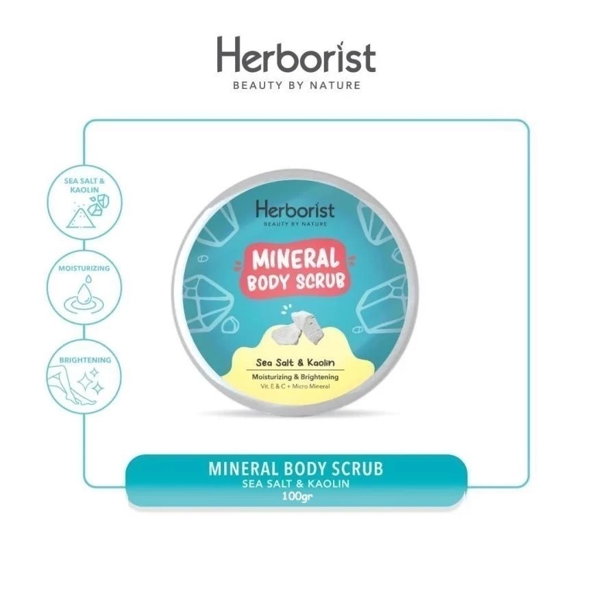 Herborist Mineral Body Scrub 100gr - Sea Salt & Kaolin (Moisturizing & Brightening)