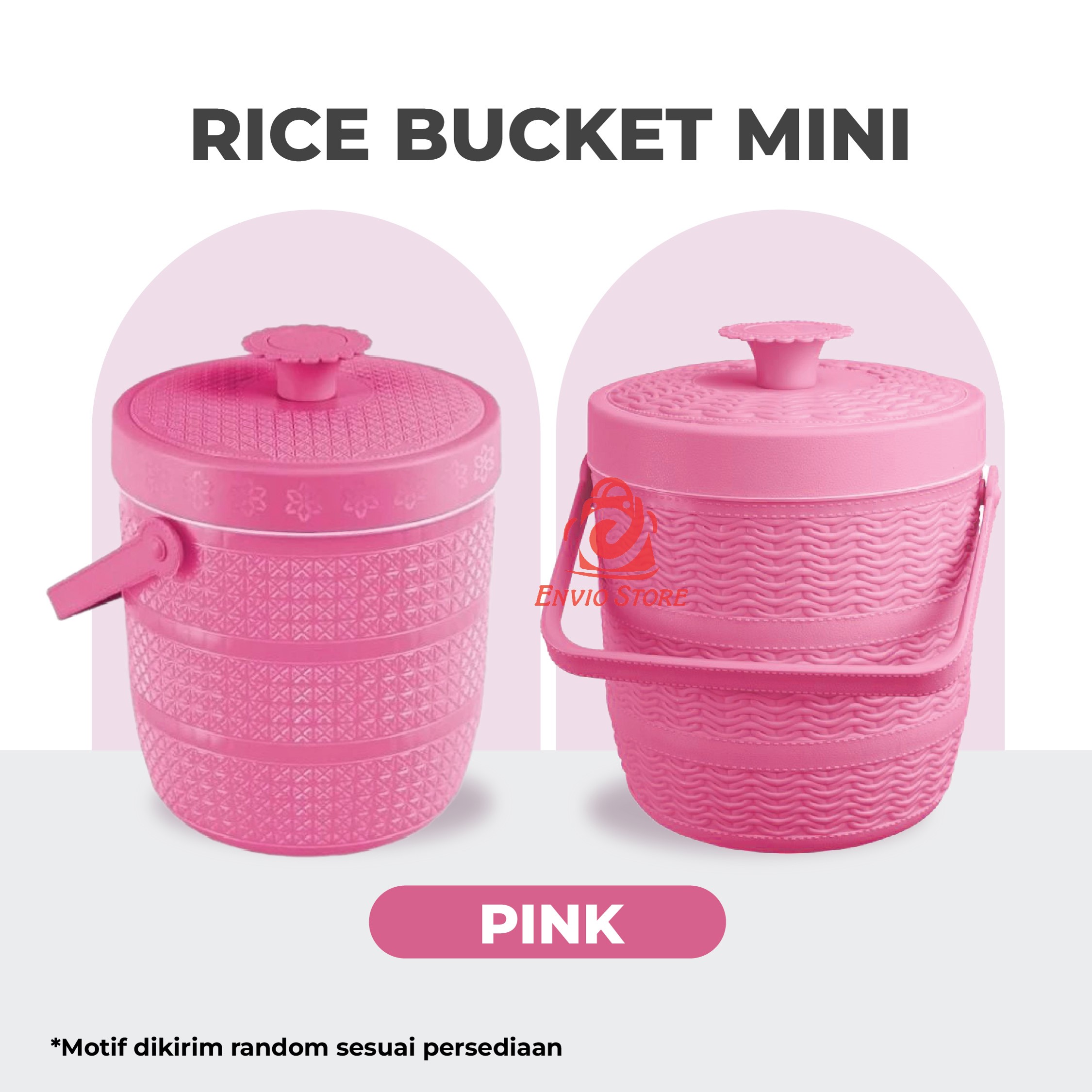 TRI J - Mini Rice Bucket Motif Rotan - HIJAU (Termos Nasi & Es) 3,5L (Kode 6.5)