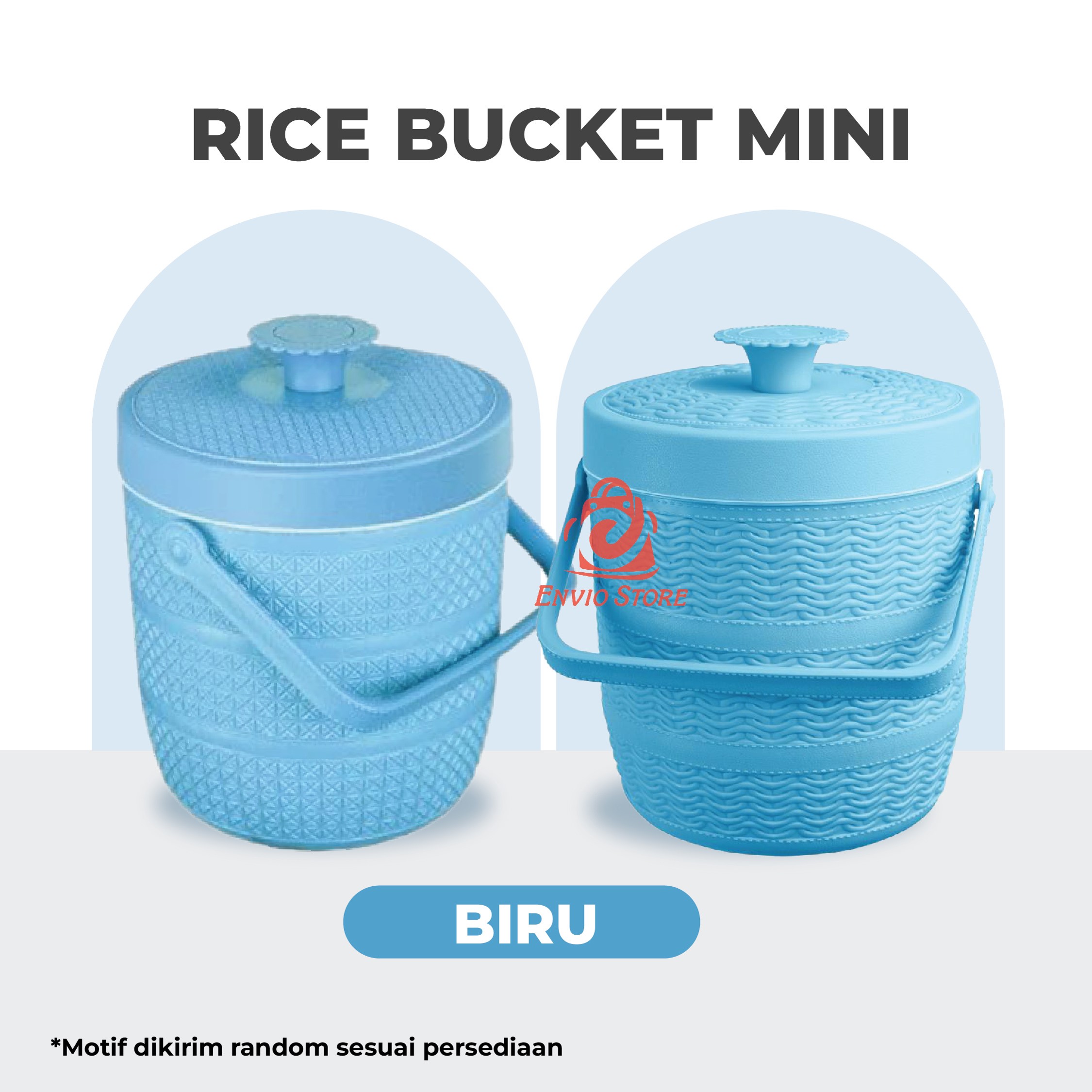 TRI J - Mini Rice Bucket Motif Rotan - HIJAU (Termos Nasi & Es) 3,5L (Kode 6.5)