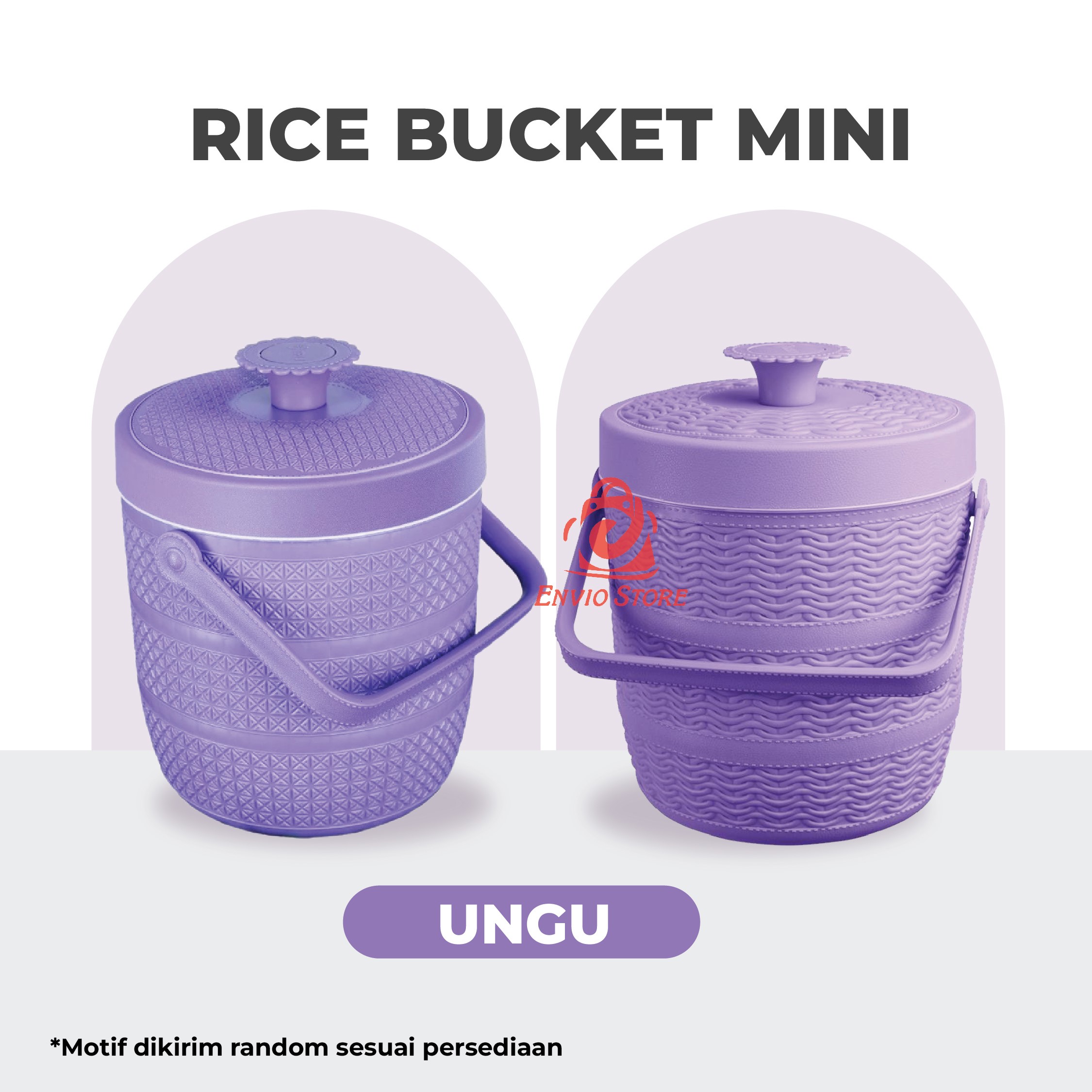 TRI J - Mini Rice Bucket Motif Rotan - HIJAU (Termos Nasi & Es) 3,5L (Kode 6.5)