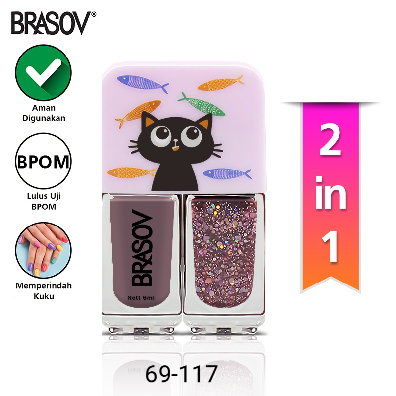 Brasov Nail Polish 2in1 Karakter 69-117 (Cat Kuku / Kutek 2x6ml)