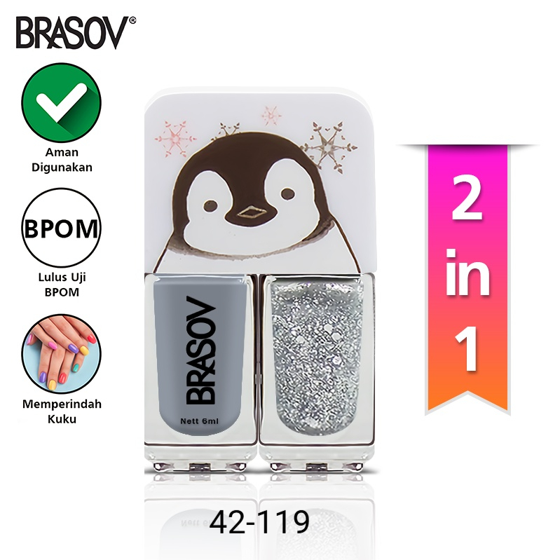 Brasov Nail Polish 2in1 Karakter 42-119 (Cat Kuku / Kutek 2x6ml) Brasov Nail Polish 2in1 Karakter 42-119 (Cat Kuku / Kutek 2x6ml)