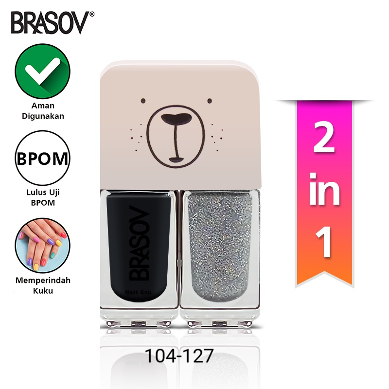 Brasov Nail Polish 2in1 Karakter 104-127 (Cat Kuku / Kutek 2x6ml)