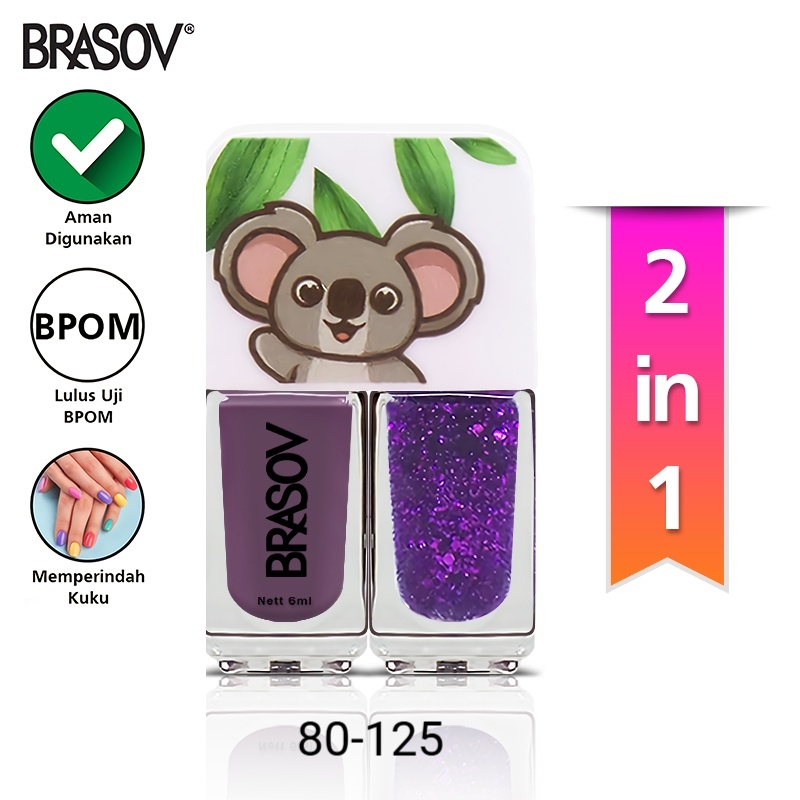 Brasov Nail Polish 2in1 Karakter 80-125 (Cat Kuku / Kutek 2x6ml)