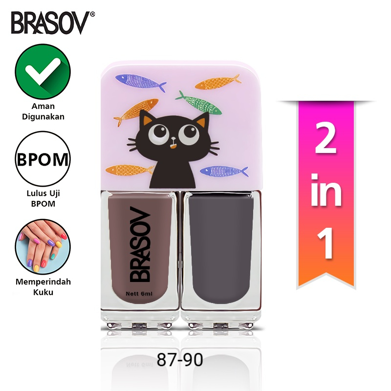 Brasov Nail Polish 2in1 Karakter 87-90 (Cat Kuku / Kutek 2x6ml)