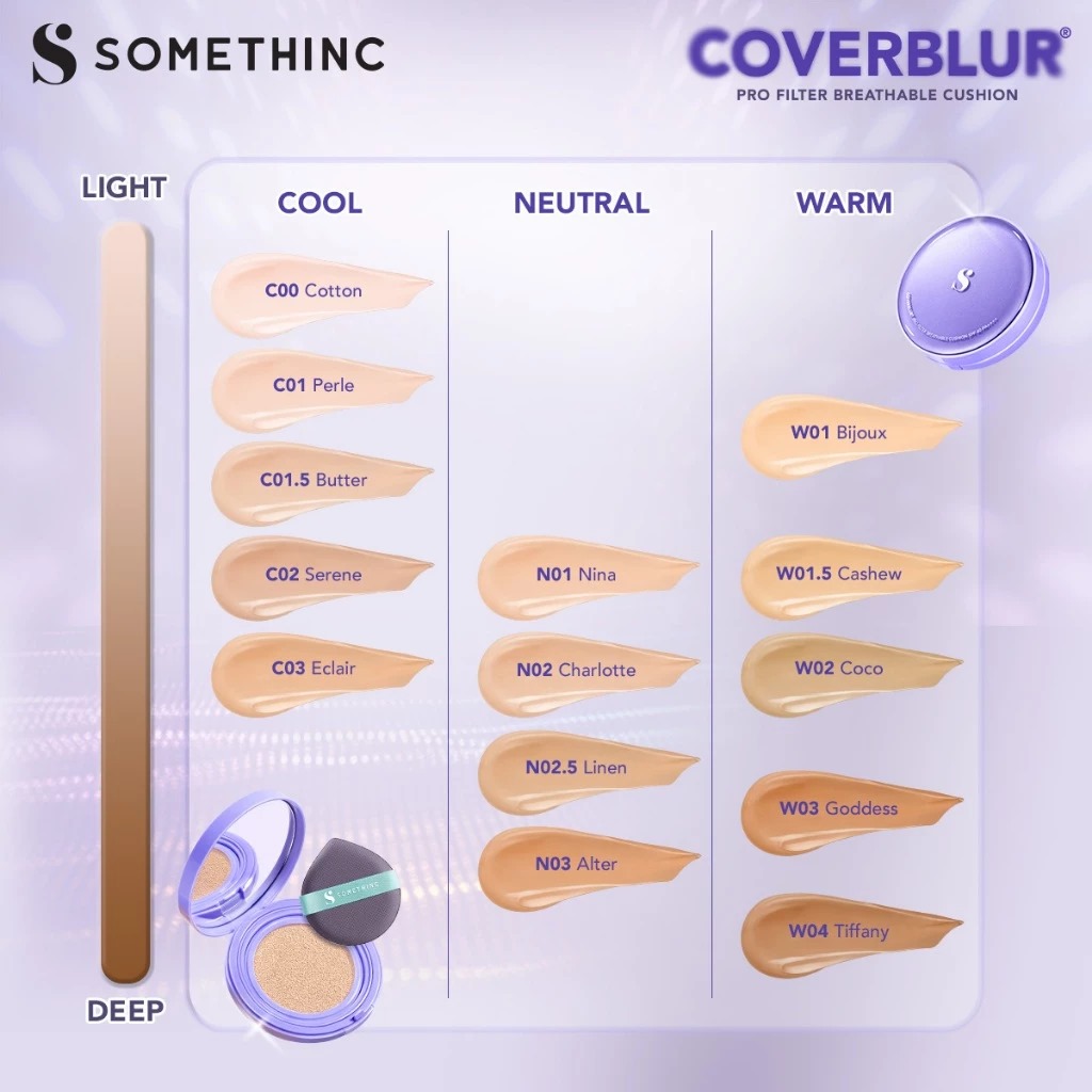 Somethinc Coverblur Pro Filter Breathable Cushion SPF40 PA++++ 12gr - C02 Serene