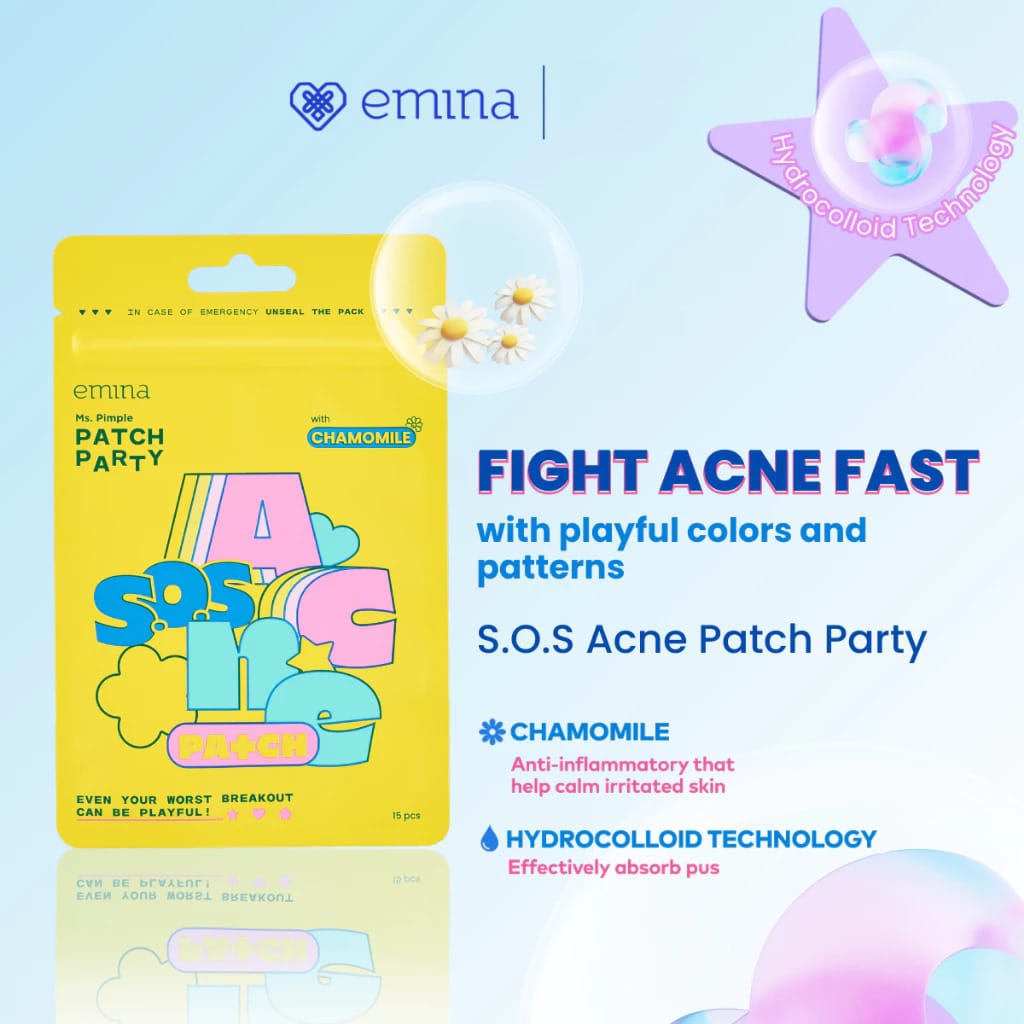 Emina Ms. Pimple SOS Acne Patch - Party Patch 15pcs (With Camomile)