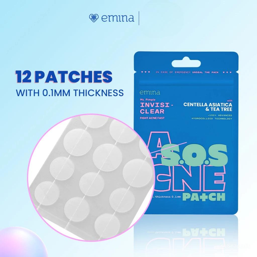 Emina Ms. Pimple SOS Acne Patch - Invisi Clear 12pcs (With Centella Asiatica & Tea Tree)