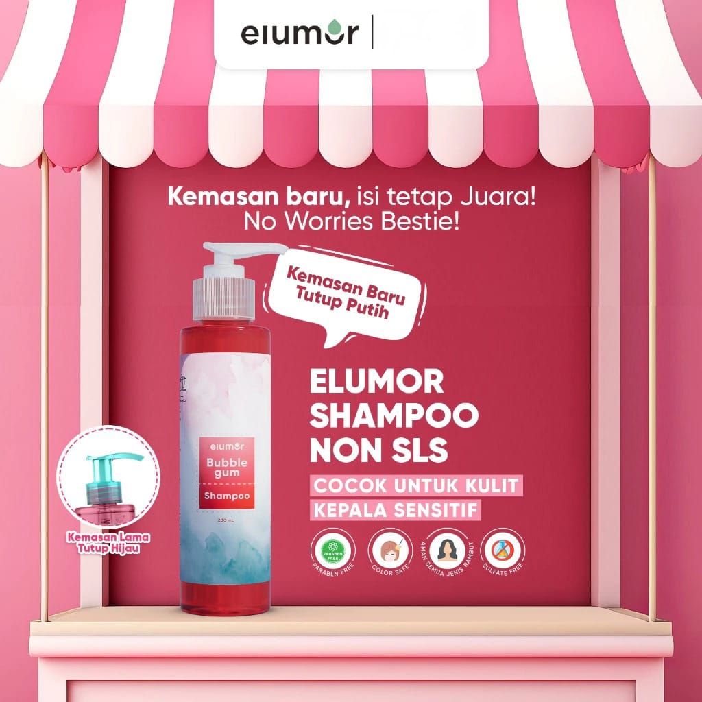 Elumor Shampoo Non SLS 200ml - Bubblegum
