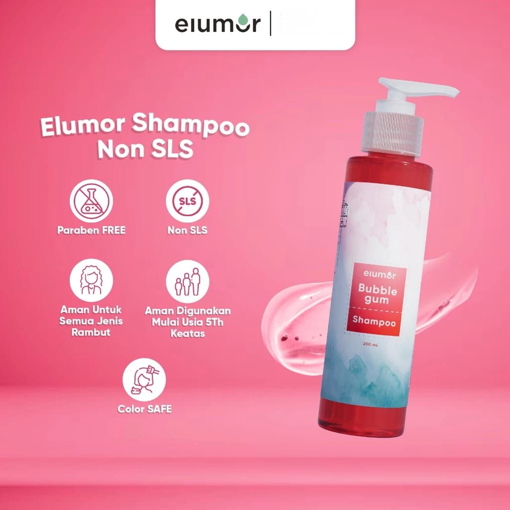 Elumor Shampoo Non SLS 200ml - Bubblegum