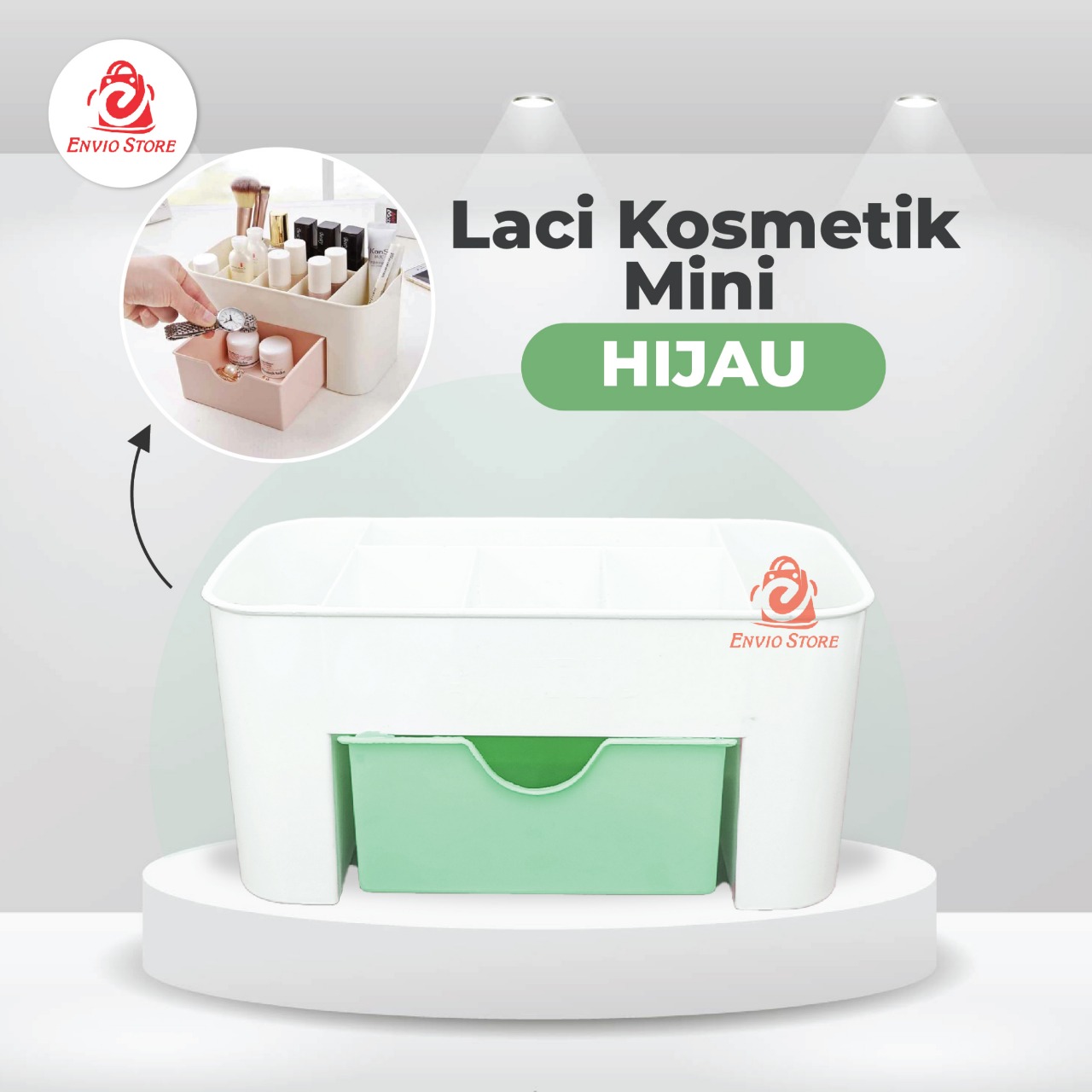 TRI J - Laci Kosmetik Mini - HIJAU (Rak Kosmetik Plastik) TRI J - Laci Kosmetik Mini - HIJAU (Rak Kosmetik Plastik)