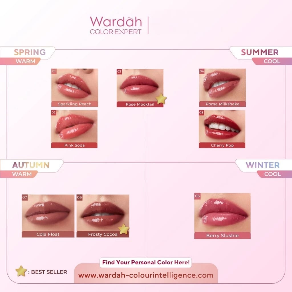 Wardah Glossicle Peptide Balm 3.2gr - 03 Rose Mocktail