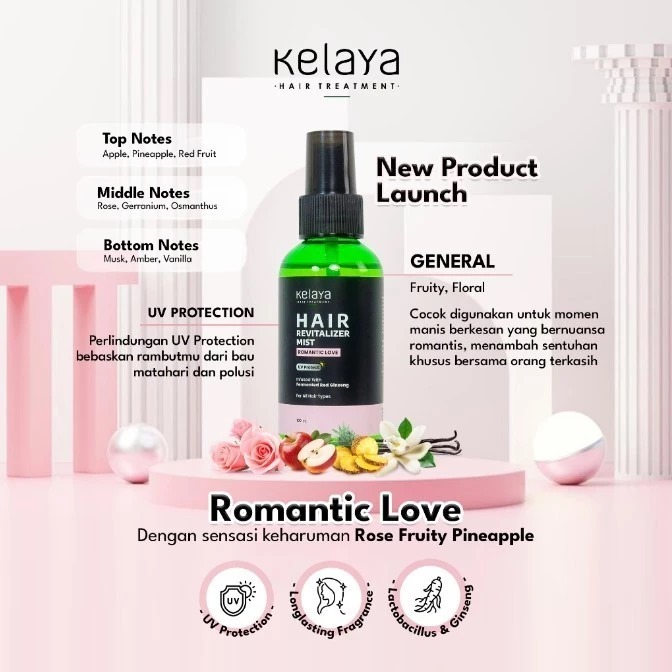 Kelaya Hair Treatment Hair Revitalizer Mist 100ml - Romantic Love