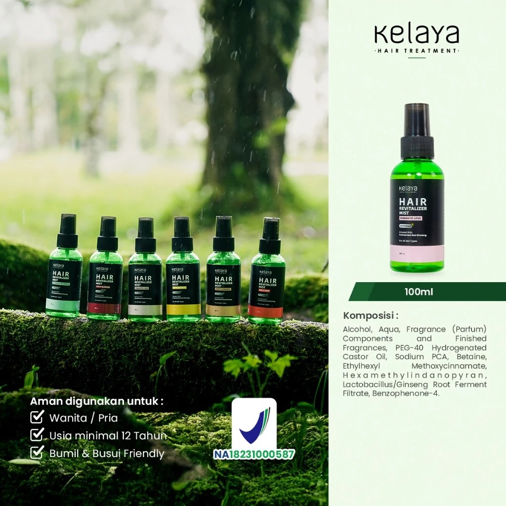Kelaya Hair Treatment Hair Revitalizer Mist 100ml - Romantic Love
